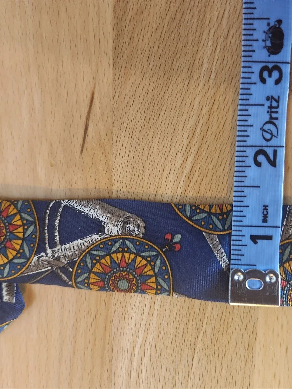 Vintage Lands End Nautical Compass Sextant Silk Tie Navy USA Maritime Novelty